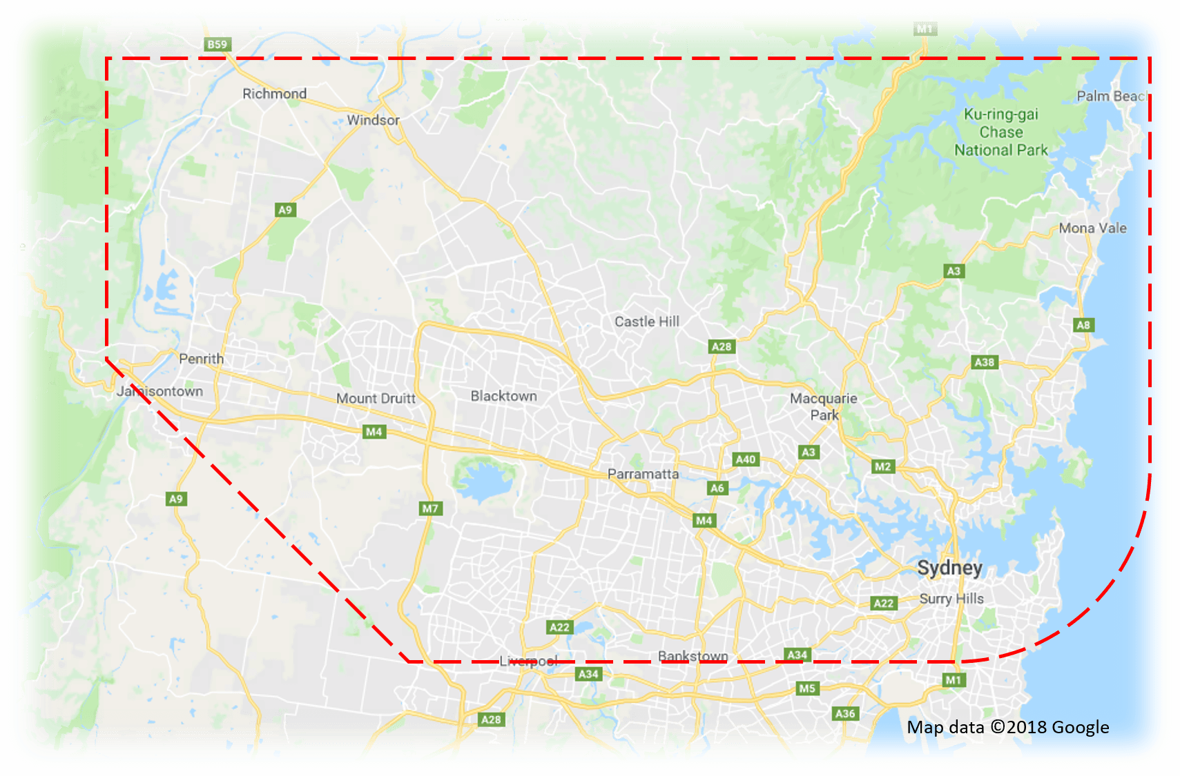 coverage areas